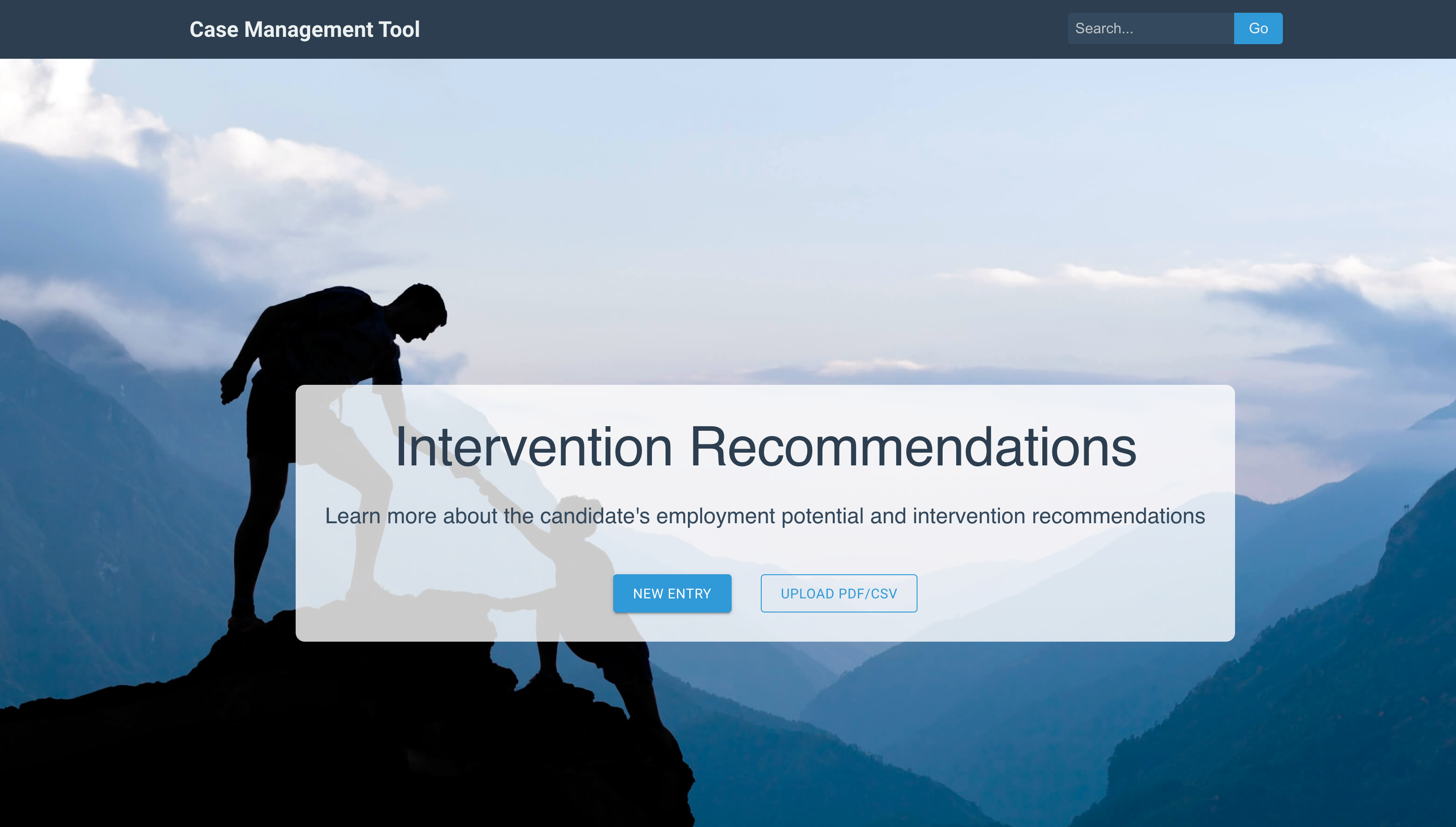 Screenshot of the user interface